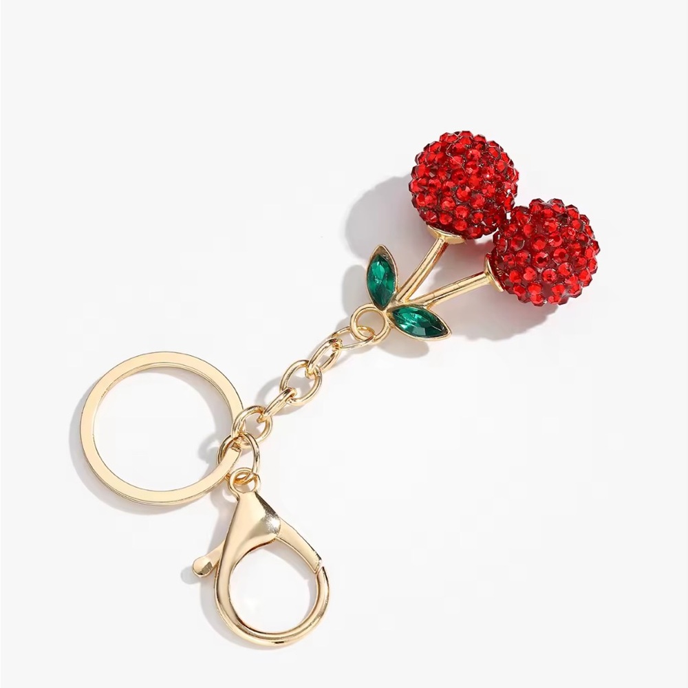 Rhinestone Cherry Charm Keychain Bag
Pendant Ornament
